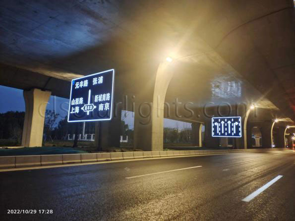 Case of Illuminated Road Sign