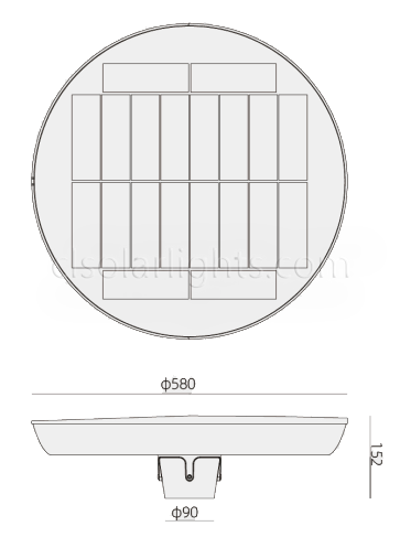 Dimensions of Solar Garden Light CL-TYD-014