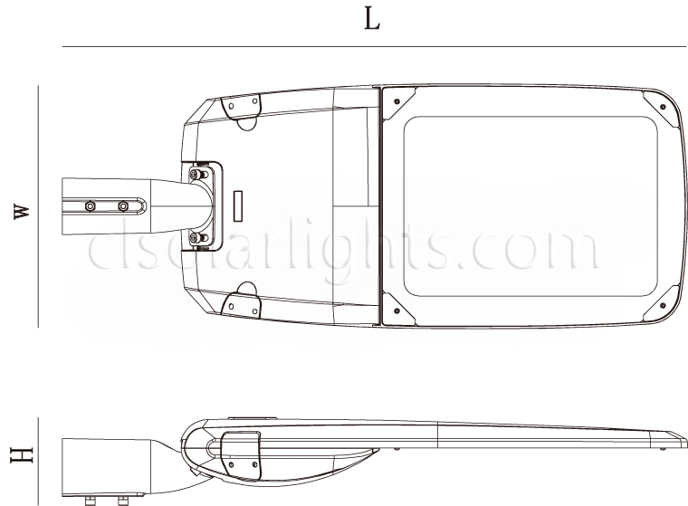 Dimensions of LED Street Light CL-LEDLD-005