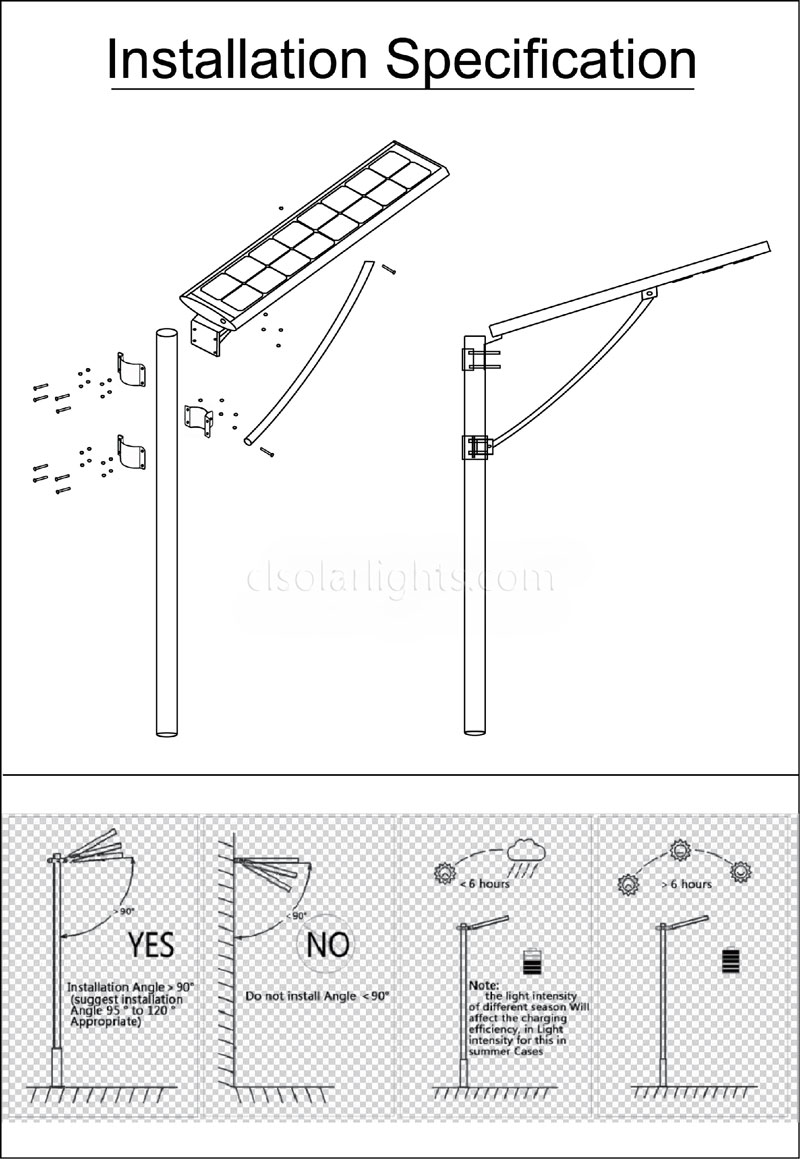 Dimensions of Solar Garden Light CL-SILD-011